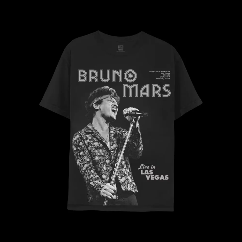 2023 Bruno Mars Musik Muster bedrucktes T-Shirt Baumwolle Hip-Hop Reiten Hochwertiges Kurzarmhemd Herren Lose kurze Ärmel