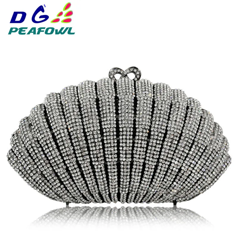 Evening Bags For Women Shell shape Hardware Diamond Colorful Bag Purse Metallic Rhinestone Wedding Party Bag Lady Clutch bags