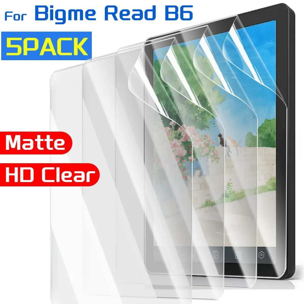 1-5pcs Matte&HD Clear Screen Protector for Bigme Read B6 E-reader Anti-glare Anti-fingerprint Soft PET Full Cover Protect Films