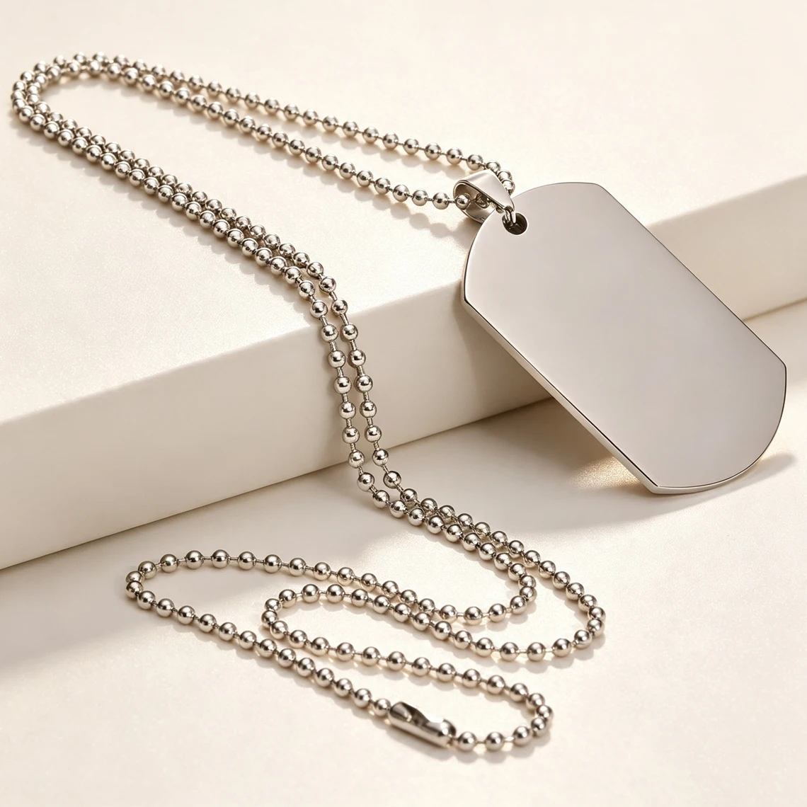 Personalized Dog Tag Pendant Necklace, Custom Engrave Gift