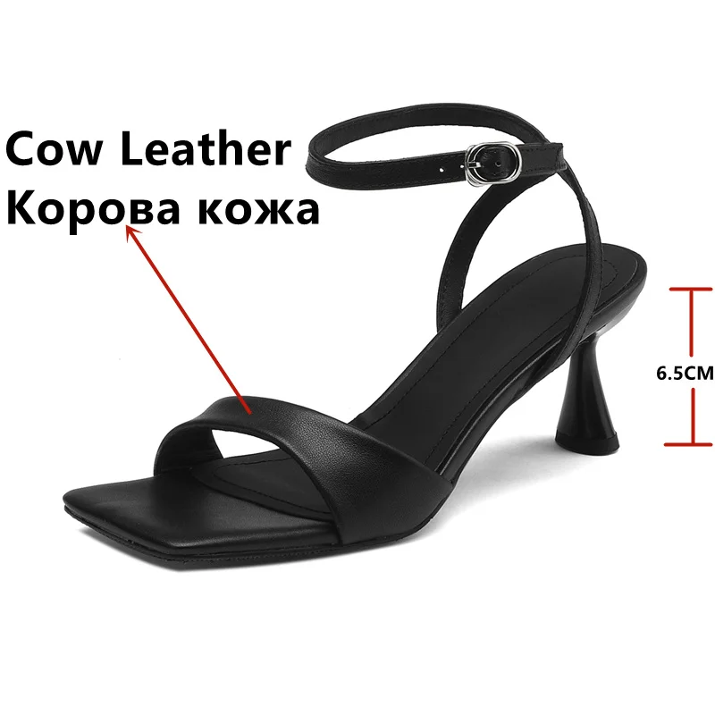 FEDONAS Summer Thin High Heels Women Sandals Concise Elegant Genuine Leather Party Office Lady Ankle Strap Shoes Woman Basic New