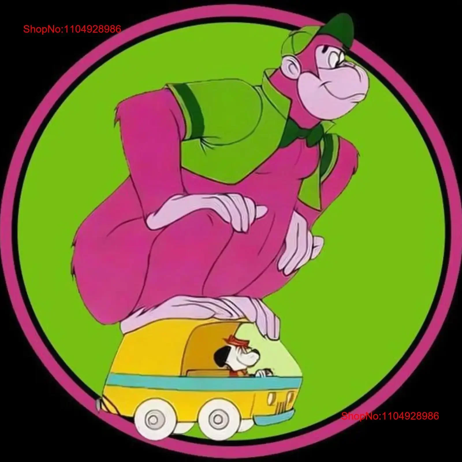 Camiseta de estilo retro de dibujos animados de los años 60 de uva Ape Hanna Barbera, ropa de calle lavada vintage pequeña a 3XL, gráfico suave ligeramente