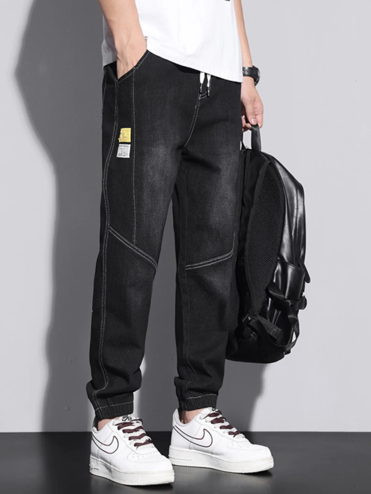 

Spring Autumn New Loose Fit Men's Jeans Spor Casual Long Trousers Trendy Brand Harem Pants Youthful Cotton Polyester Blend