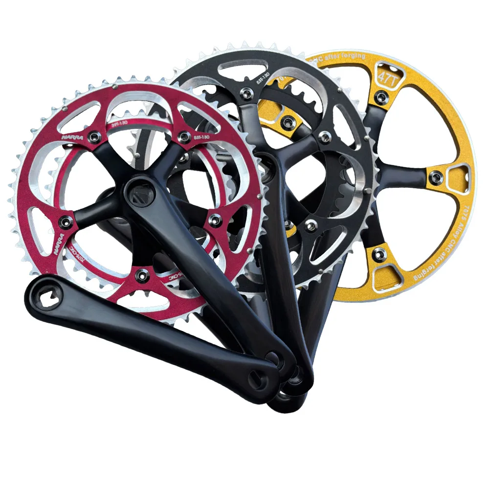 

GANOPPER 130BCD 39T 53T Road Bike Crankset 10 11 speed 165 mm Crank Length Crank Sprocket Set Alloy Chainring 130mm