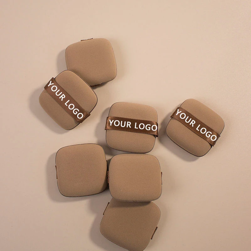 Op Maat Gemaakte Logo Vierkante Chocolade Latex Gezichtsfoundation Bb Cream Make Up Spons Marshmallow Beauty Make-Up Blender Sponslogo