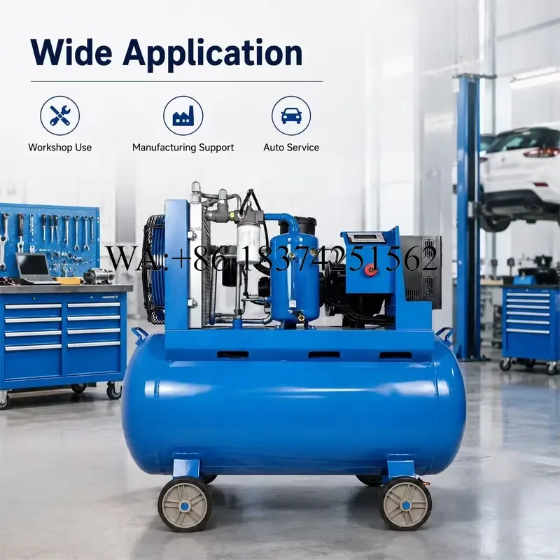 Wmwmnu 7.5kw 8bar Horizontal Screw Air Compressor Air Source for Workshop Pneumatic Source