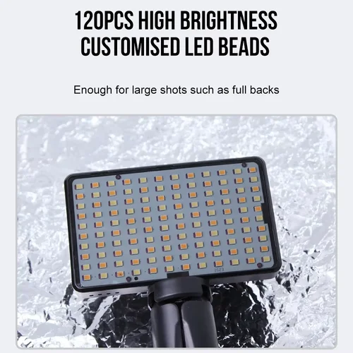 Imagen 2 del producto 120 LED reducen la luz de relleno reflejada de tatuajes con lente de teléfono móvil Cpl de 52mm filtro polarizador Circular luz de fotografía de tatuaje
