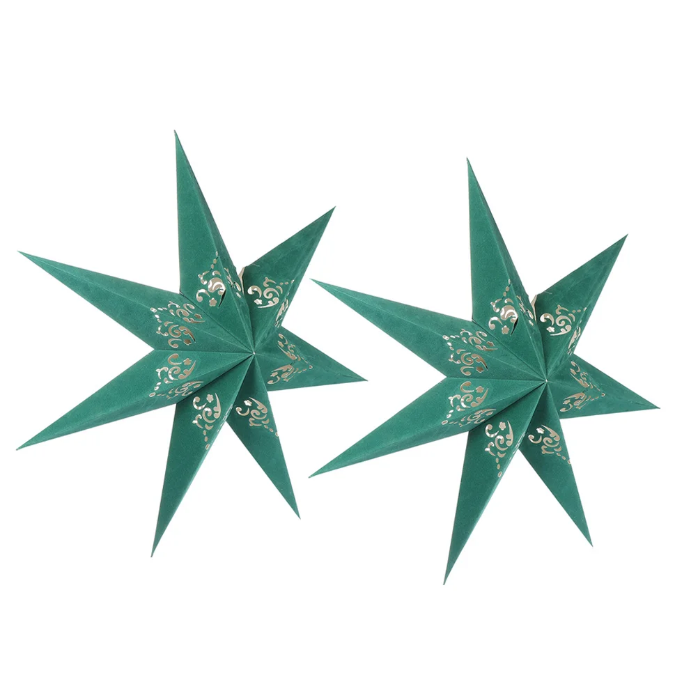 

2Pcs Paper Star Lantern Christmas Hanging Lampshade Nordic Design Wedding Bar Holiday Decorations Party Light Shade