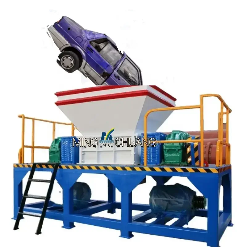 Scrap car frame tire scrap metal shredder double shaft shredder for metal recycling