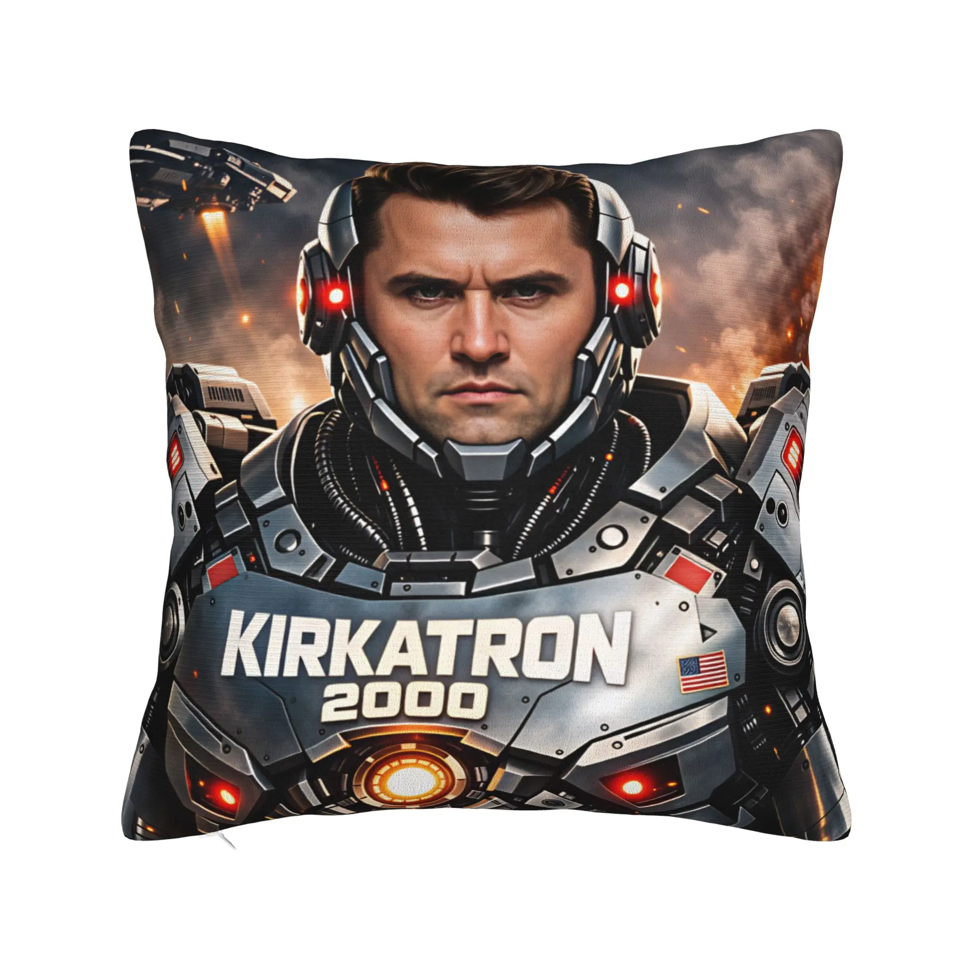 Charlie Kirk Kirkatron 2000 Mecha Robot Pillow Case  Novelty Pillow Cover Custom Pillowcases For Sofa Car Home Decor