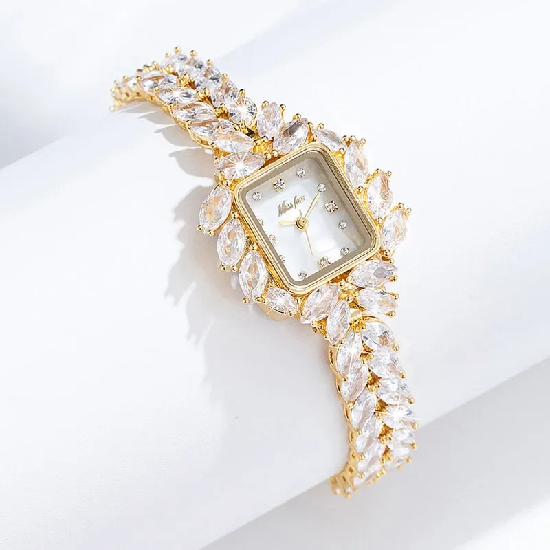 Bling Iced Out Cz Stone Quartz Watch for Women Hip Hop Women\'s Watches Hot Fashion Ladies Wristwatch Gold Reloj Mujer Elegante