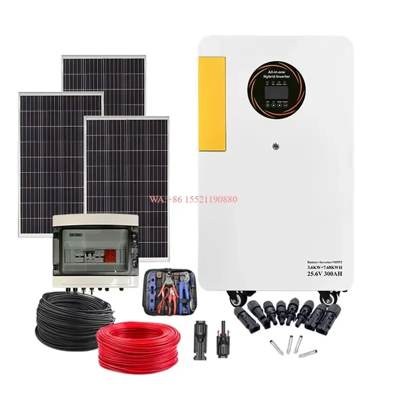 wmwmnu Hybrid Solar Power System Full Set for Home Complete Kit with Solar Panels Battery and Inverter Good Price