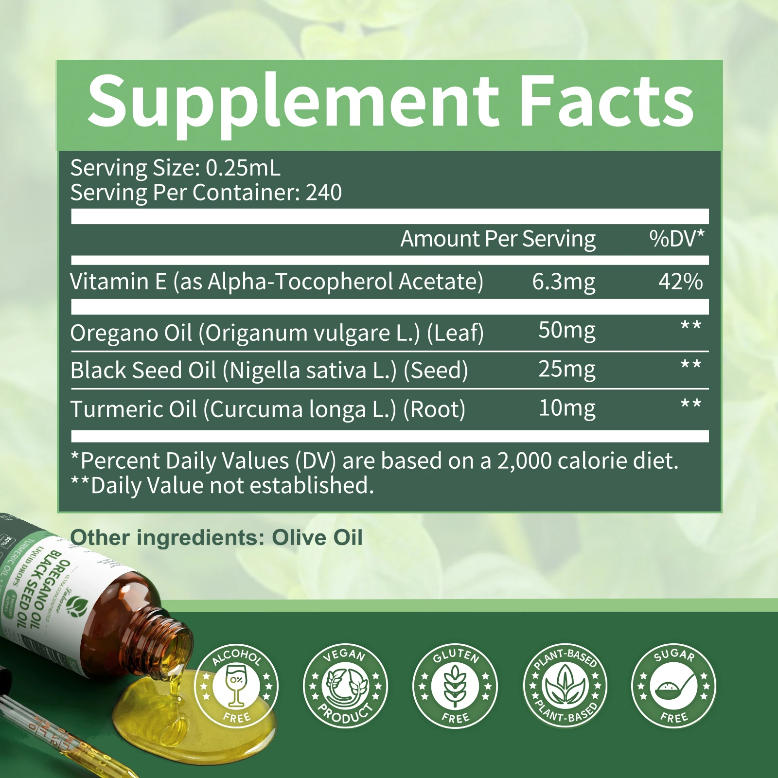 Lukaree 60ML Orgainc Oregano Oil Drop Support Respiratory,Immune System Health Support Digestion and Intestinal Balance ﻿
