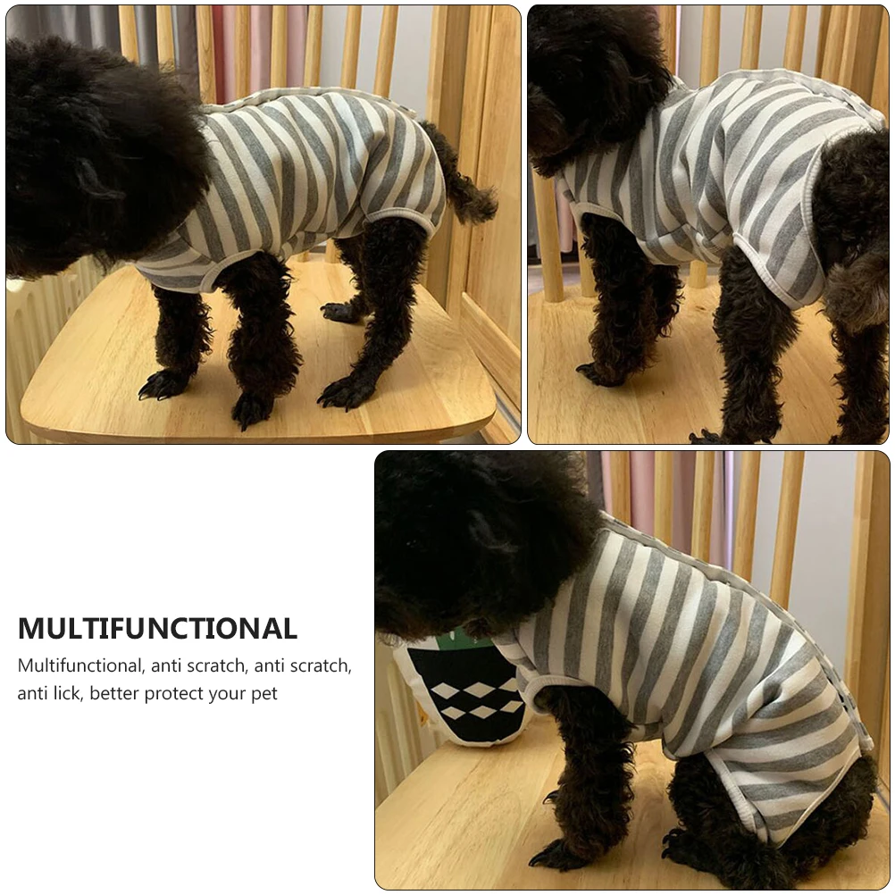 

Striped Recovery For Dog Surgery Postoperative Protector Wound Prevention Durable Body Wrap Easy Wear Speeds Healing Pet