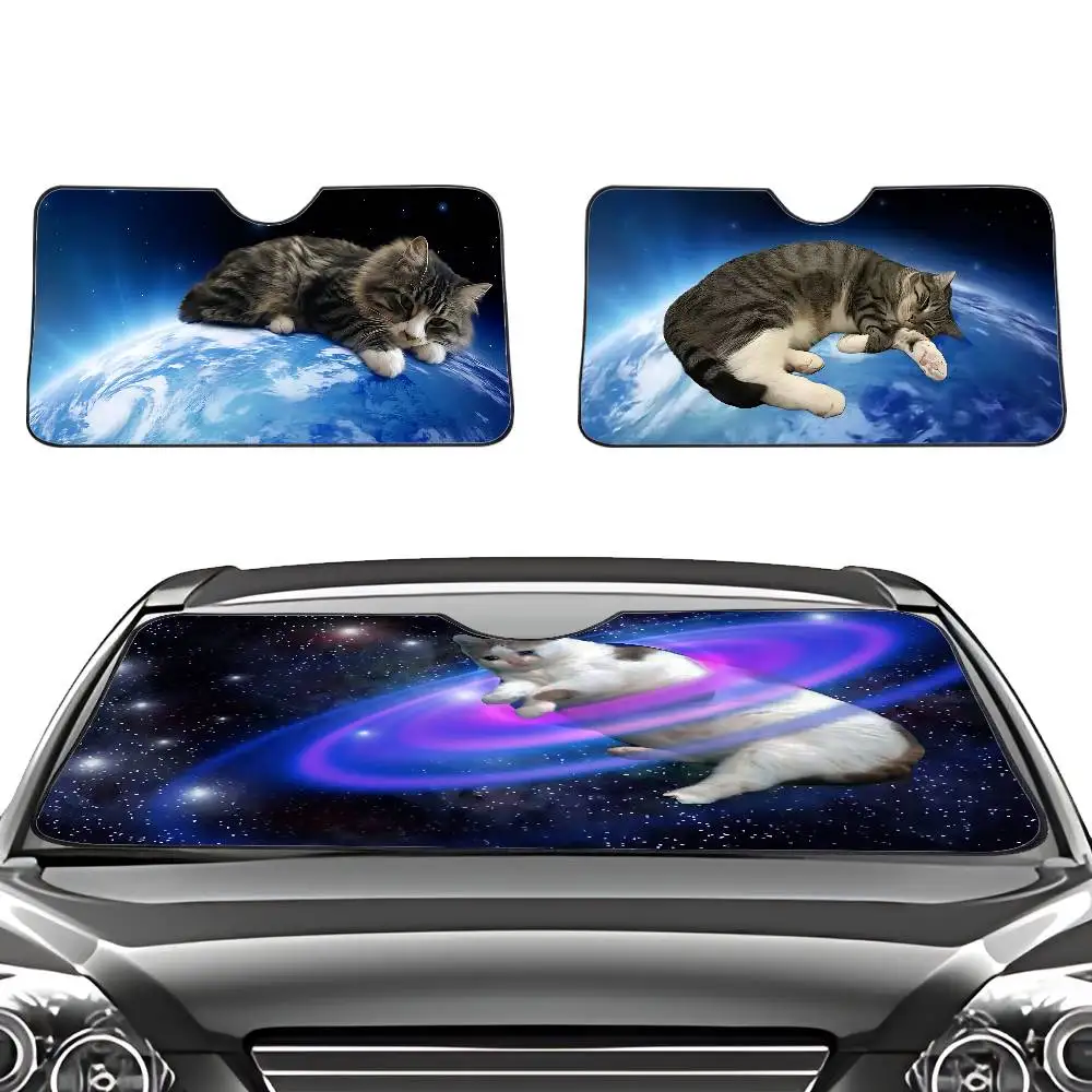 Cat-Meme Funny Car SunShade Windscreen Cover Windshield Car Window Sun Shade Auto Visor Car Accessories