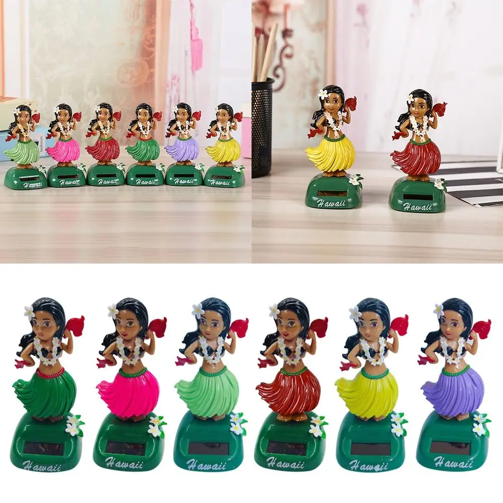 Cute Plastic Hawaiian Girl Toys Solar Model Swinging Dancing Doll Swinging Bobble Toy Hula Girl Swinging Home Ornaments