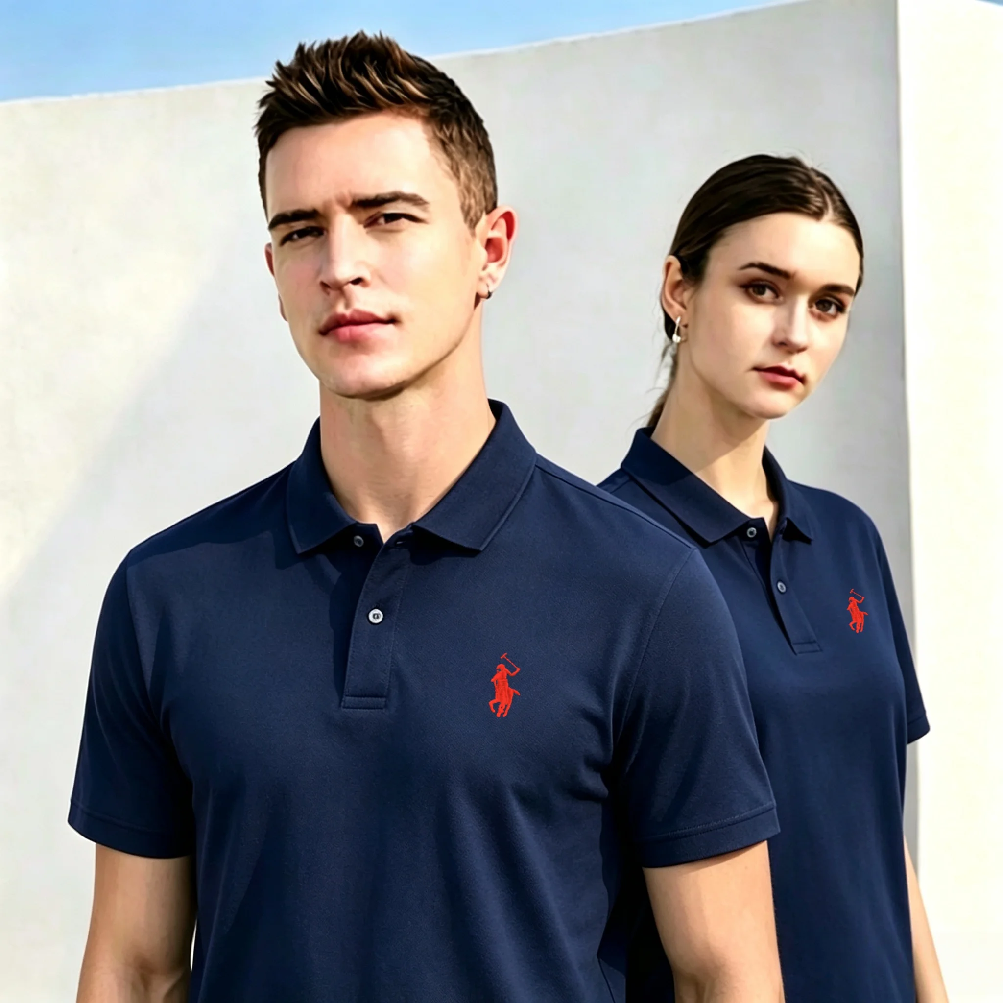 Men'S Fashion Logo - Polo homme 100 % coton pur,