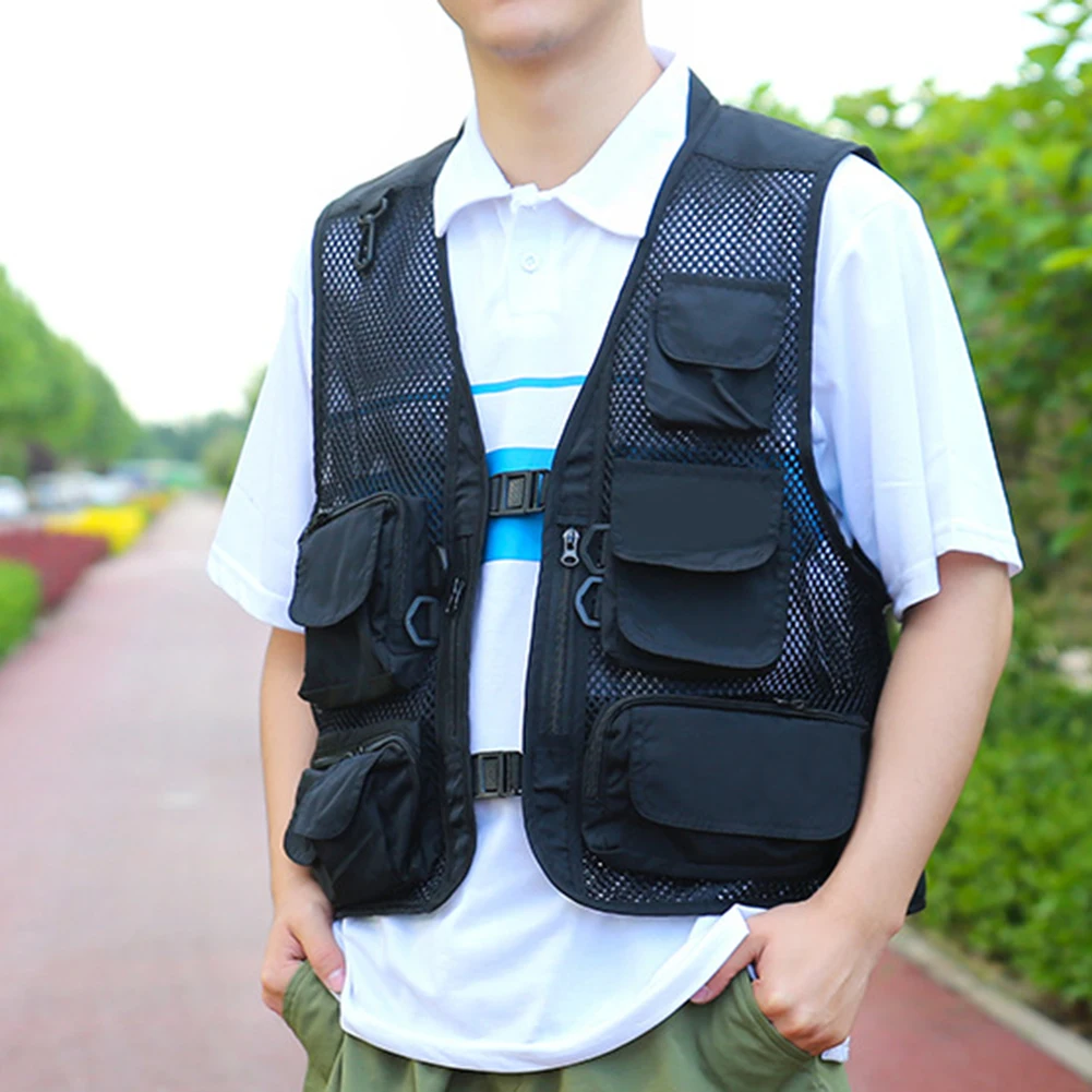 

Для фотографии на открытом воздухе жилет с несколькими карманами мужской жилет для активного отдыха охотничий жилет камуфляжный сплошной цвет