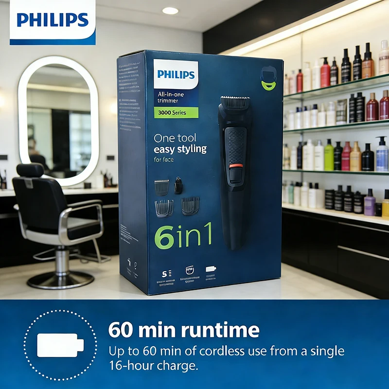 Cortadora de Pelo PHILIPS 6 en 1, Recargable, Eléctrica, Profesional, Impermeable, para Adultos y Salones de Belleza
