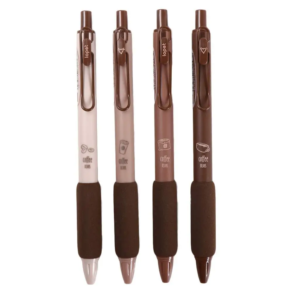 4pcs Coffee Soft Bread Gel Pen Set 0.5mm Ballpoint Black Color Ink for Writing Office School Supplies