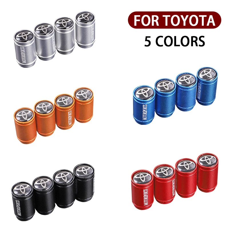 4 قطعة مات سيارة عجلة الاطارات صمام قبعات لتويوتا RAV4 كورولا كامري الحدود سوبرا C-HR هايلكس تاكوما برادو كورولا CHR اكسسوارات