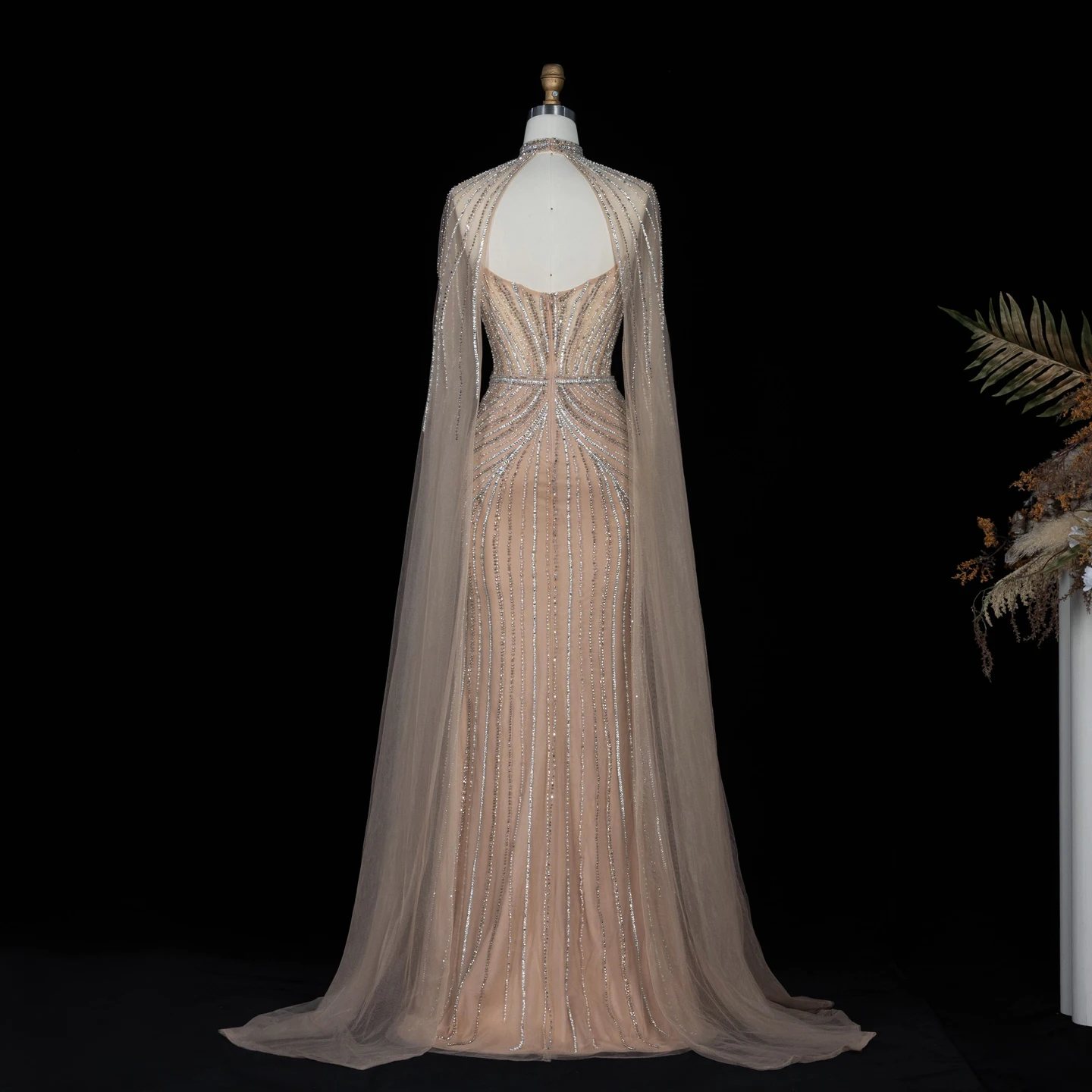 Sharon Said Abendkleid, luxuriöses Meerjungfrauen-Tüllkleid, trägerlos, mit Kristallen und Perlen, arabisch, Dubai, formelles Hochzeits- und Partykleid, SS140, maßgeschneidert – Detail 6