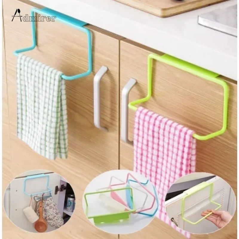 Towel Rack Hanging Holder Organizer Bathroom Kitchen Cabinet Cupboard Hanger Kitchen Bathroom Accessories Gadgets Cooking Tools