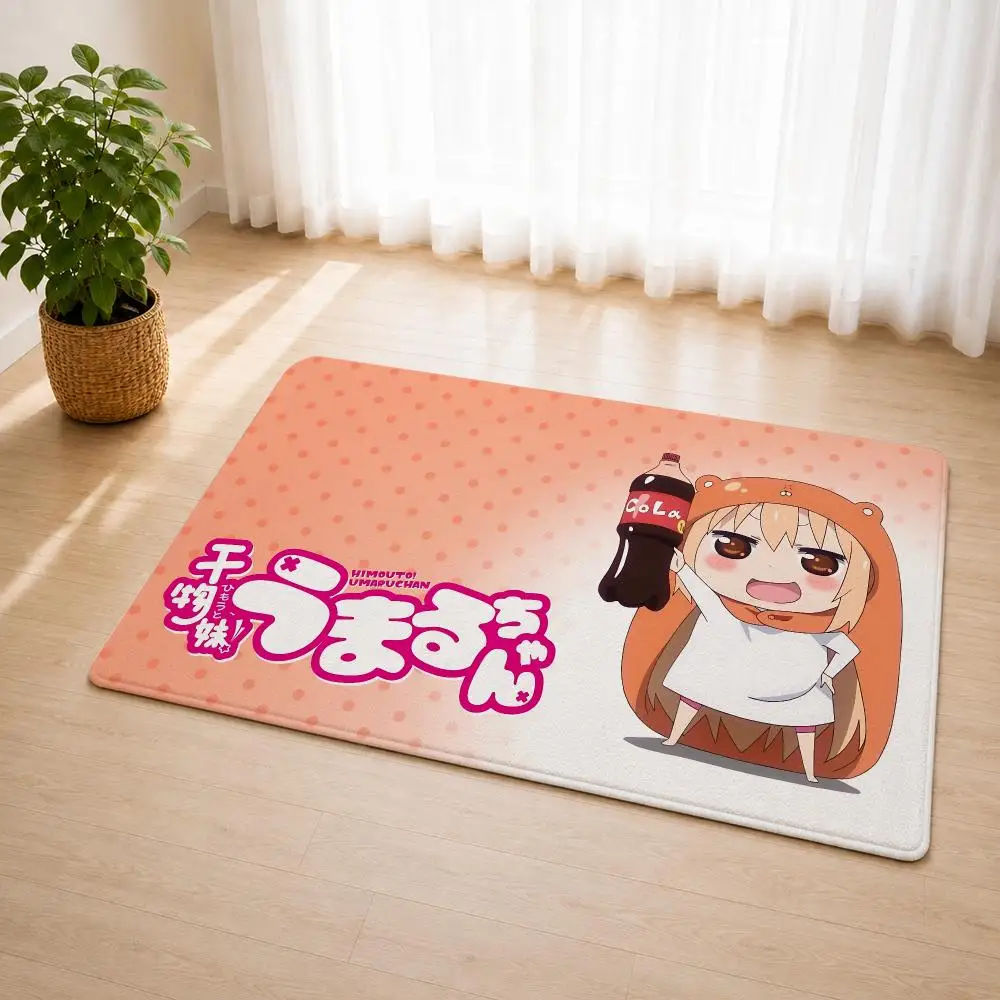 H-Himouto Umaru-chan Cartoon Floor Mat Flannel Rug Soft Non Slip Door Mat For Bathroom Bedroom Kitchen Living Room Home Decor