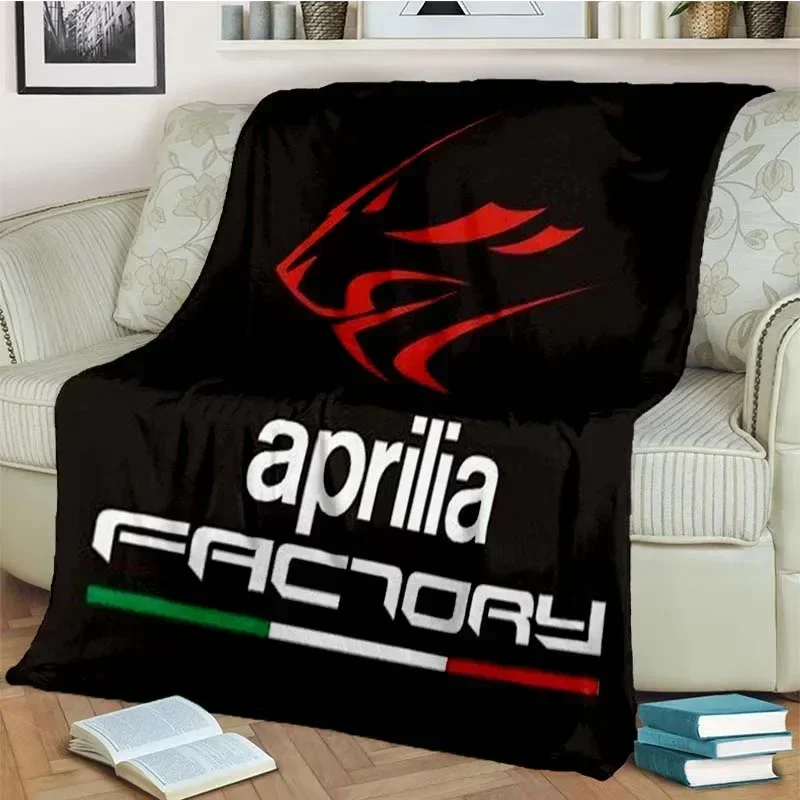 Aprilia RS660 Motorcycle Blanket Black Background Red Bike Design Soft Fleece Throw for Motorbike Enthusiasts
