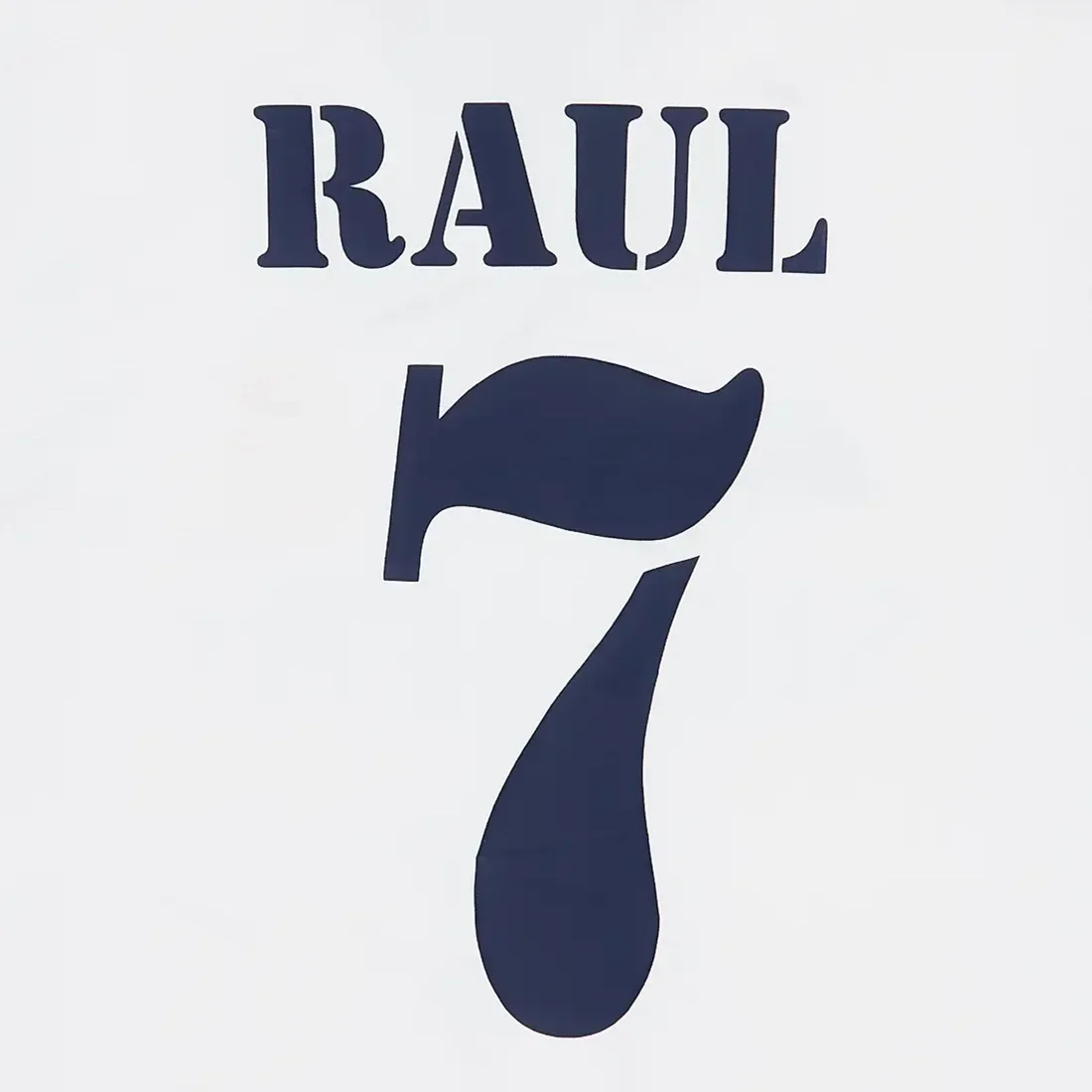 Impresión de fuente de número azul oscuro 2001/02 ZIDANE ronaldo raul figo r.carlos, parches de estampado en caliente