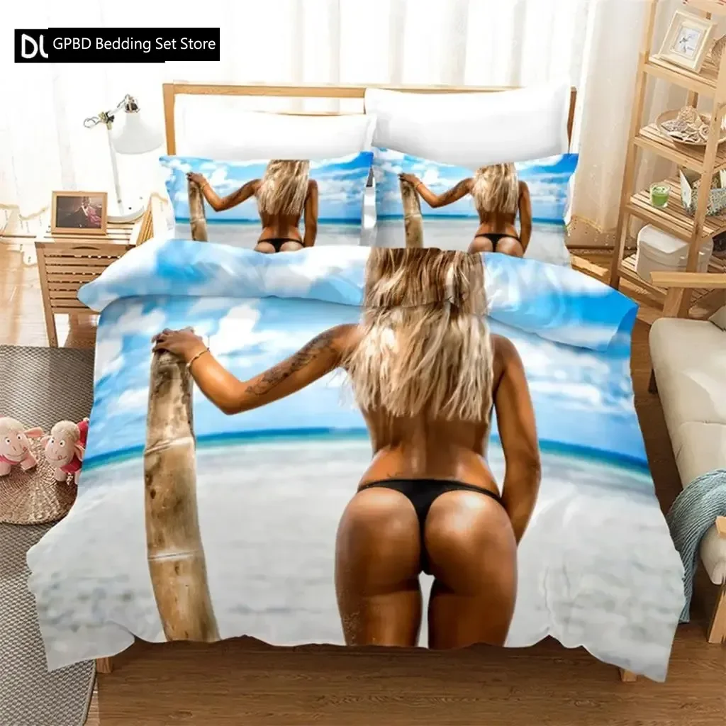 

3D Digital Bikini Comfortable Duvet Quilt Cover Pillowcase Bedding Set Children Bedroom Decoration Home Textile