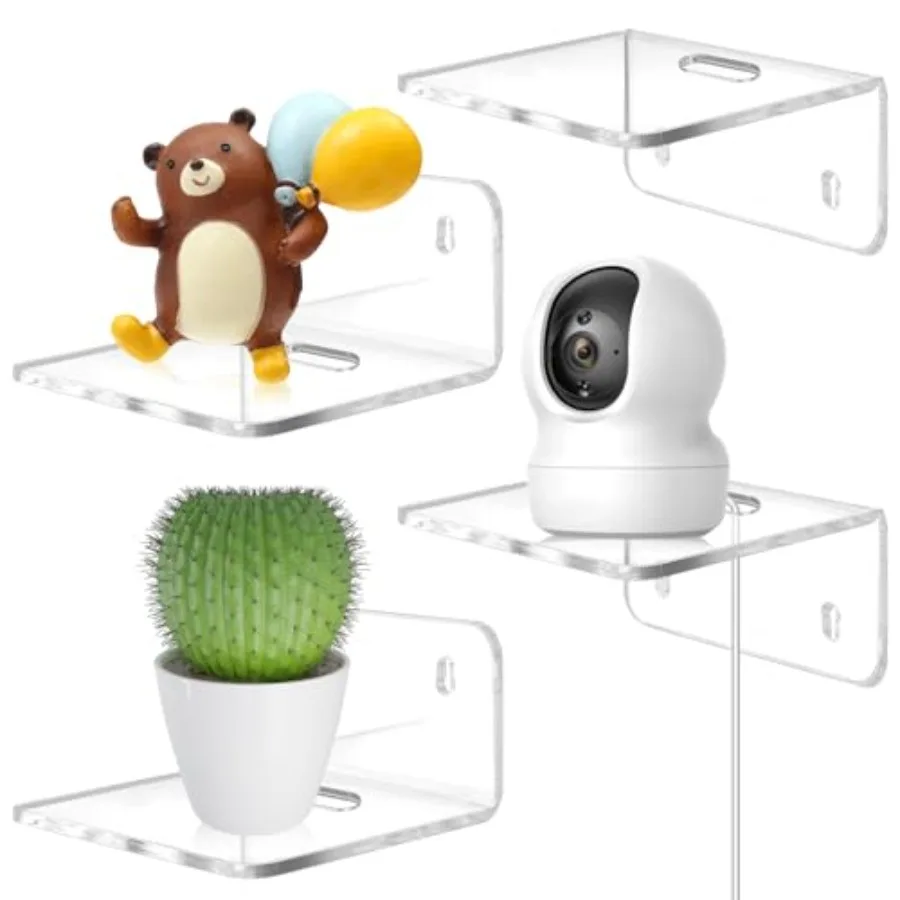 Acrylic Small Shelf, Mini Floating Wall Shelf, Wall Mounted Storage Shelf, for Pop Figures, Plant, Picture Photo Modern Wall fo