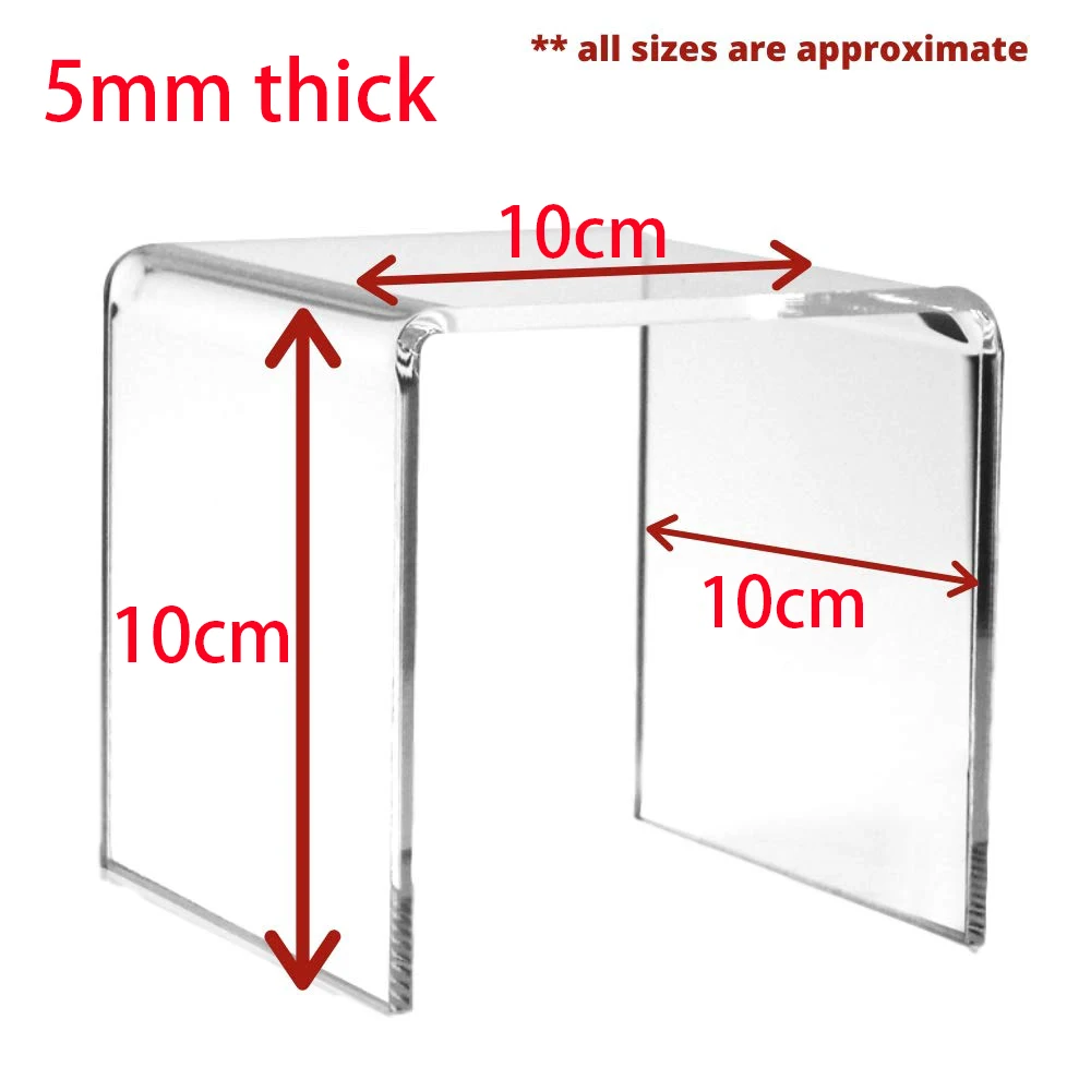 Acrylic Display Risers Stand,Clear Riser Shelf Showcase for Amiibo Funko POP Figures,U-Shaped Pedestals for Home Decor Displays