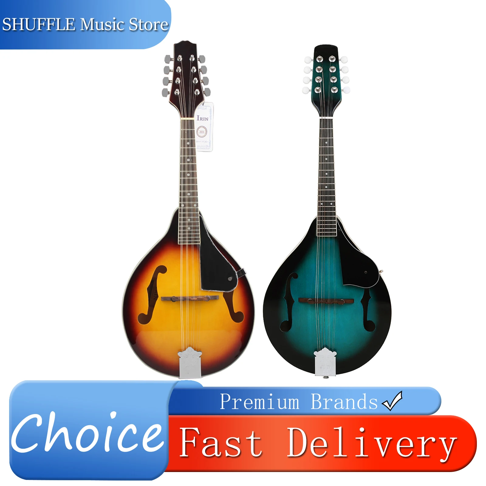 Mandolina IRIN Guitarra de 8 cuerdas Mandolina acústica Instrumentos musicales de cuerda profesionales Kit de iniciación de mandolina para principiantes Amarillo