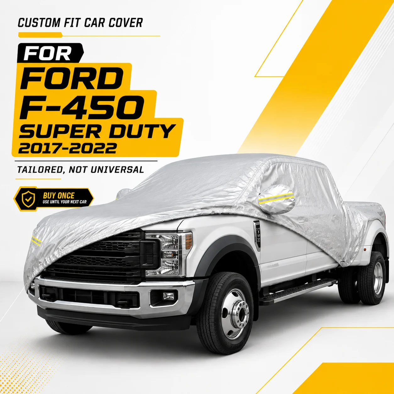 For Ford F-450 Super Duty 2017-2022 Custom Fit Full Car Cover Durable Waterproof Sun Dust Protection Car Accessories