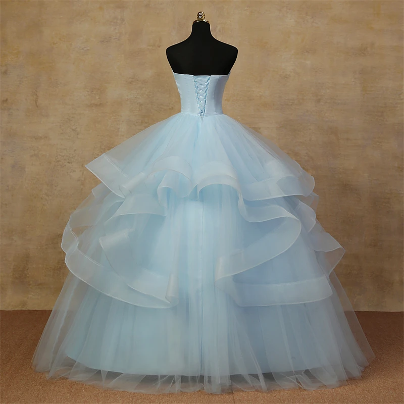 Vestidos Quinceanera sem alças, vestido de baile doce, céu azul, vestidos Boho, festa simples, moda baile