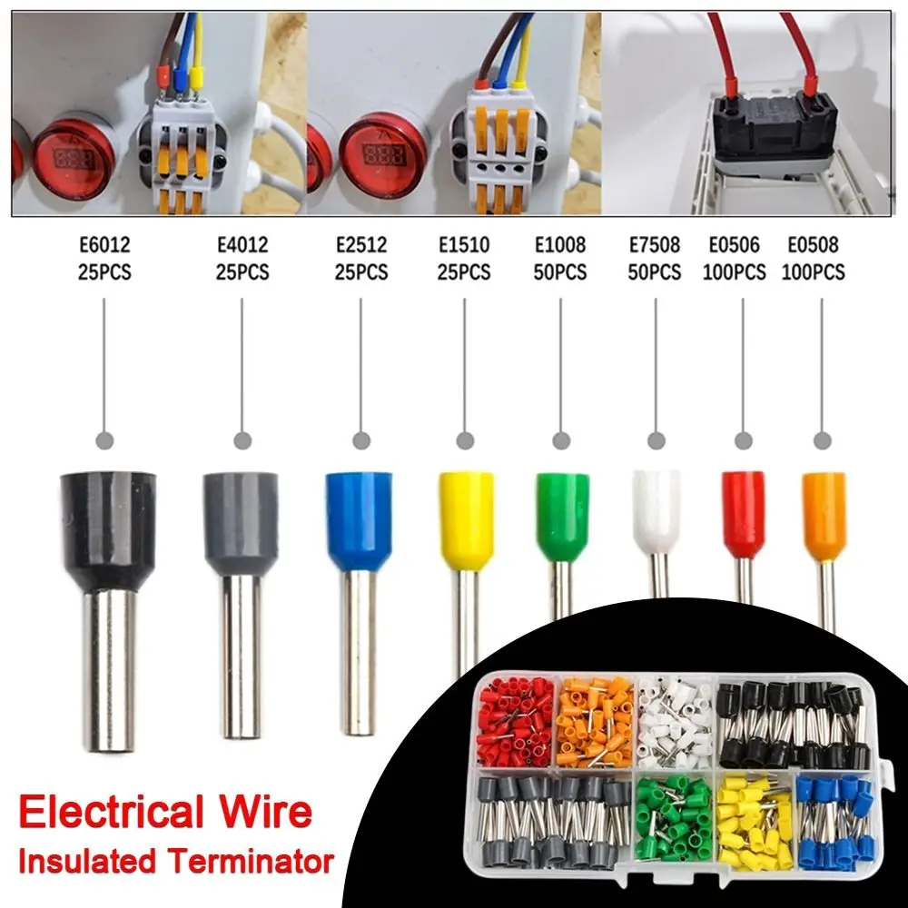 E4012 E2512 E6012 E1510 Combination Set Electrical Wire Insulated Terminator Tube Terminal Crimp Terminals VE Tubular