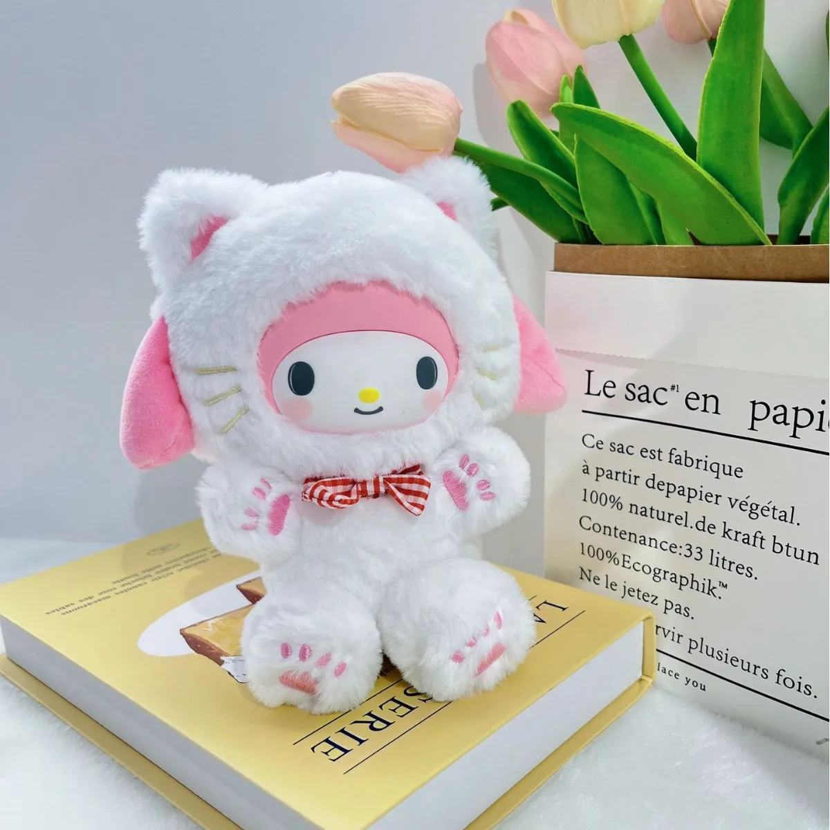 

Натуральная виниловая кукла для лица Sanrio, серия Elf Bunny, сюрприз, слепая коробка, брелок Kuromi Hello Kitty Melody, коллекционные украшения