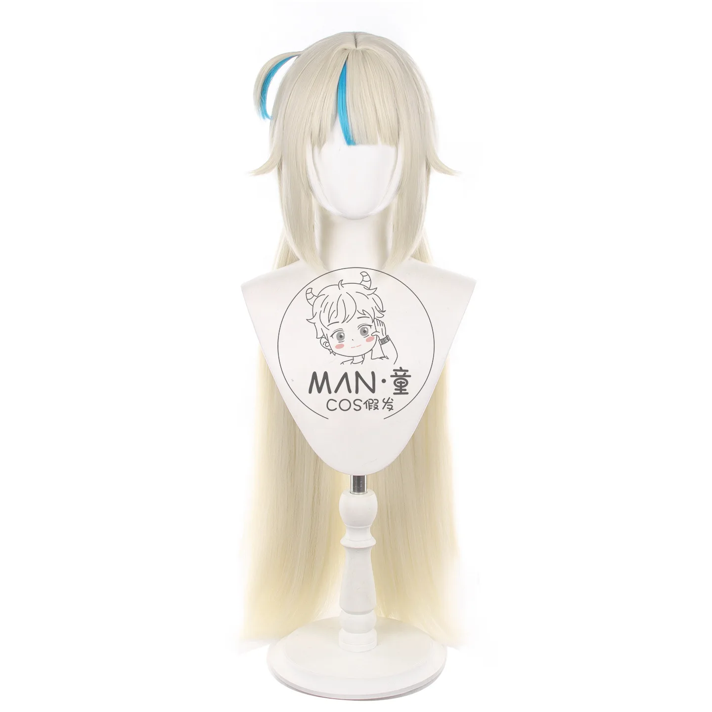 Parrucca cosplay virtuale YouTuber Gawr Gura Sameko Saba parte superiore del cuoio capelluto Halloween