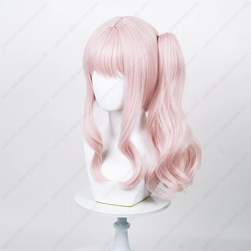 Anime Akiyama Mizuki Cosplay Wig 45cm Long Pink Curly Scalp Wigs Heat Resistant Synthetic Hair