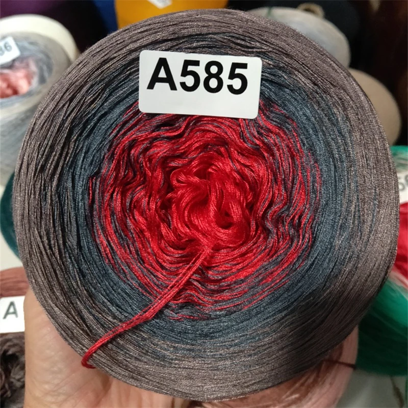 300G/Ball Mercerized Organic Cotton Gradient Cake Yarn Black Brown Red Series 4 Strand Baby Yarn For Knitting Scarf Shawl TJ8662