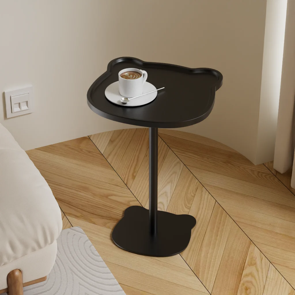 Cute Bear Shape Desktop Mini Metal Side Table Modern Multi-functional Coffee Table Suitable For Living Room And Bedroom