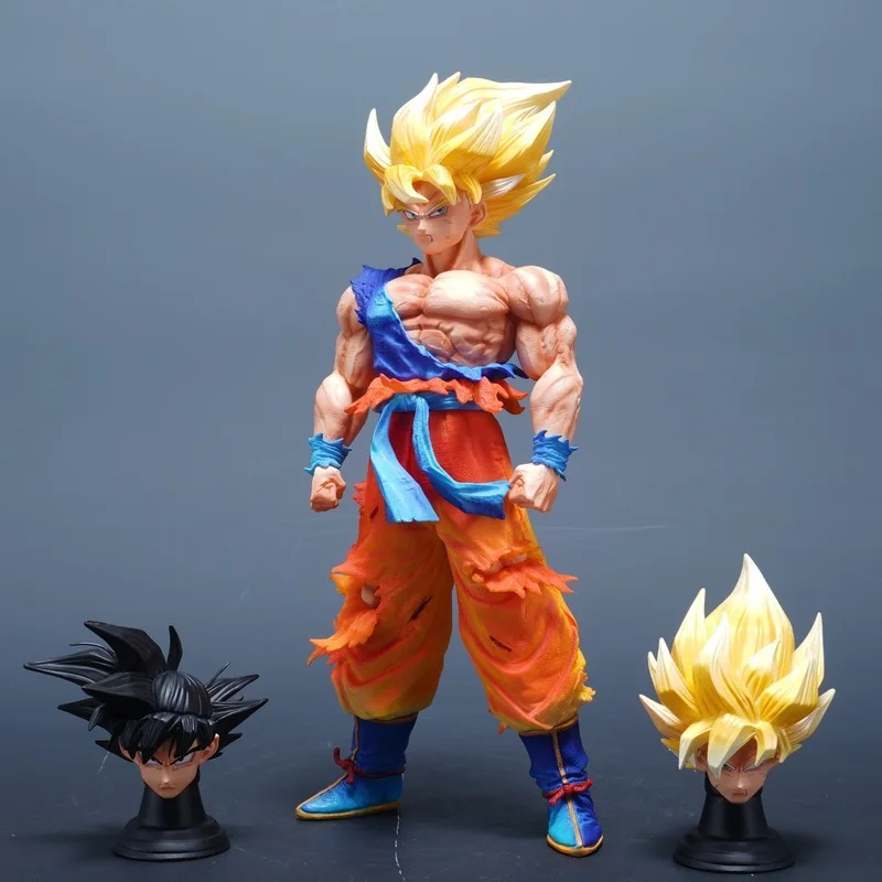 

Фигурка Super Saiyan JD Initial Super Three Head Carving - Модель Battle Damage Standing Pose Коллекционный набор ручной работы