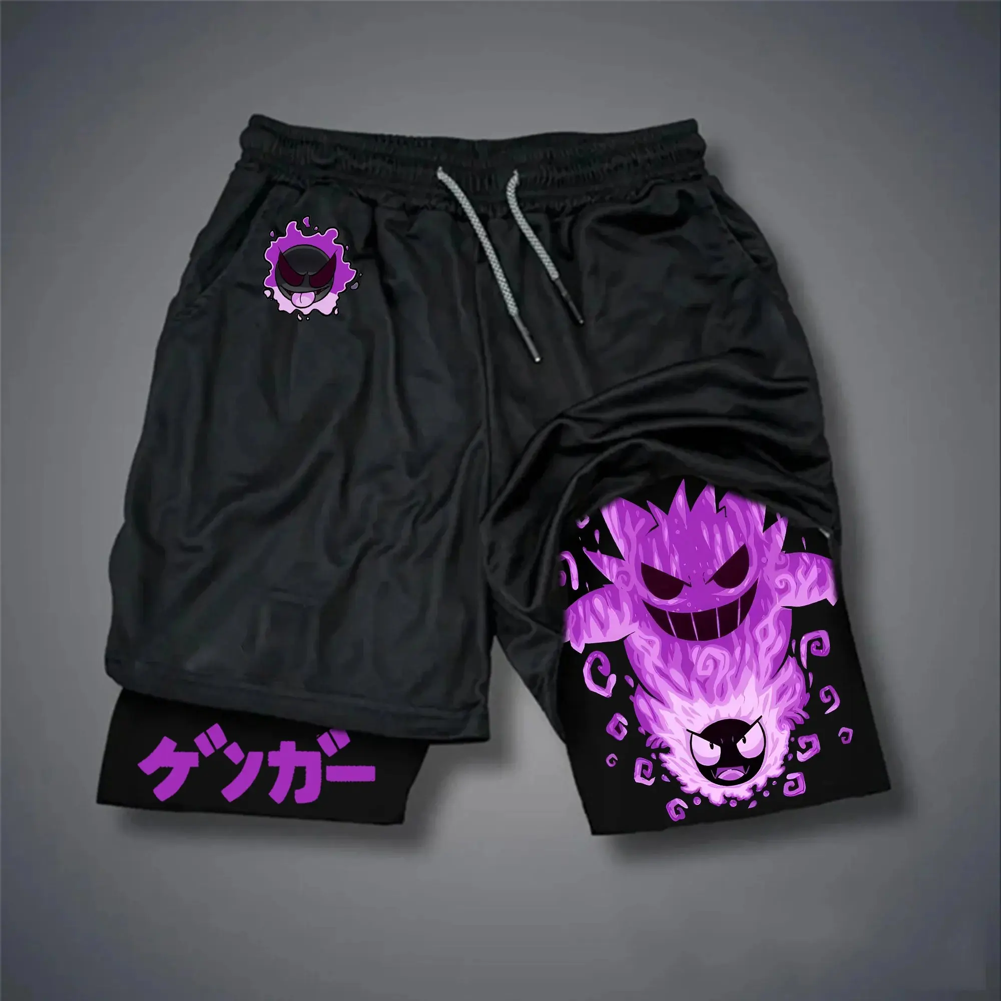 shorts-de-corrida-leves-com-estampa-moderna-pokemon-adequados-para-homens-e-mulheres-com-estampas-oficiais-de-personagens-de-anime