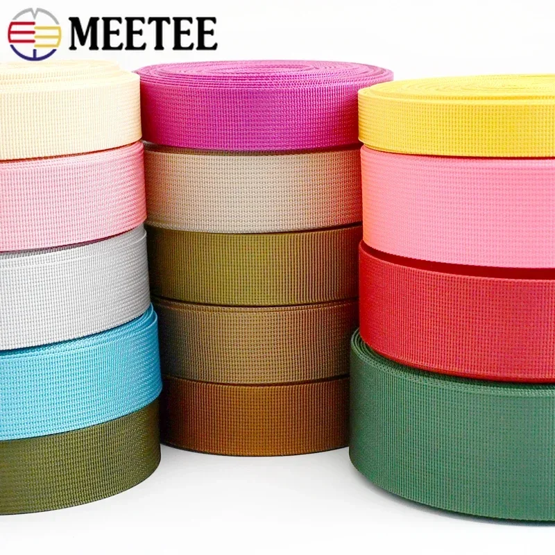 8Meters Meetee 20-50mm Nylon Webbing Tape Backpack Strap Sewing Bias Ribbon Dog Collar Garment Binding Band DIY Accessories