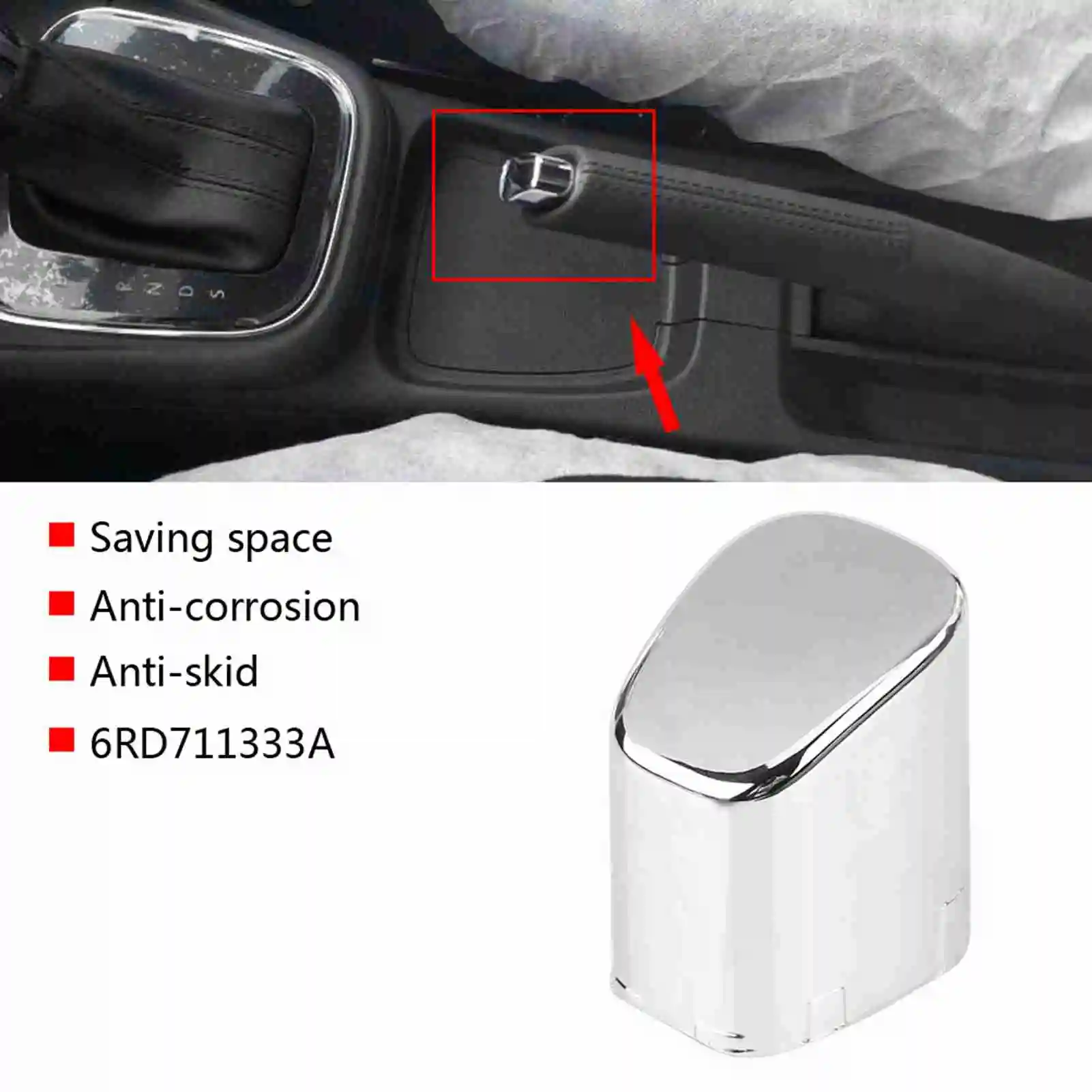 Hand Brake Button Trim Cover Chrome Handbrake Lever Parking Button Cap Silver Car Interior Cross 6Rd711333A Accessories