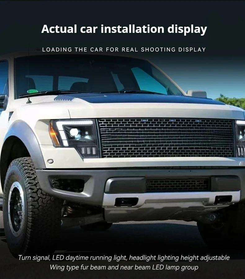 Car LED Lights Front Lamps Headlights Assembly For Ford F150 2018 2009 2010 2011 2012-2014 DRL Start-up Animation Running Light