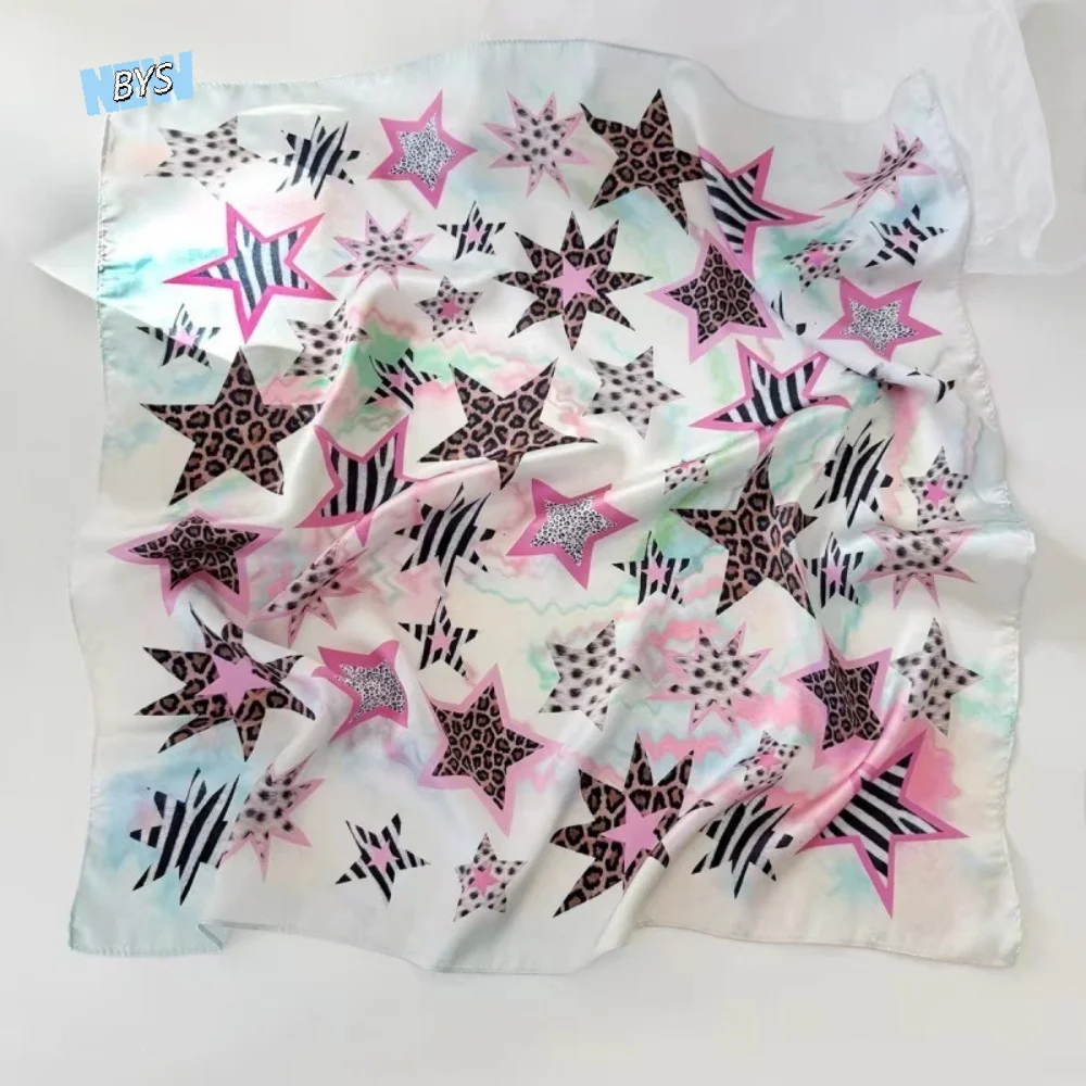

Elegant Printed Star Print Scarf Geometric Shape Y2K Small Square Scarf Spicy Girls Hip Hop Hair Scarf Outdoor