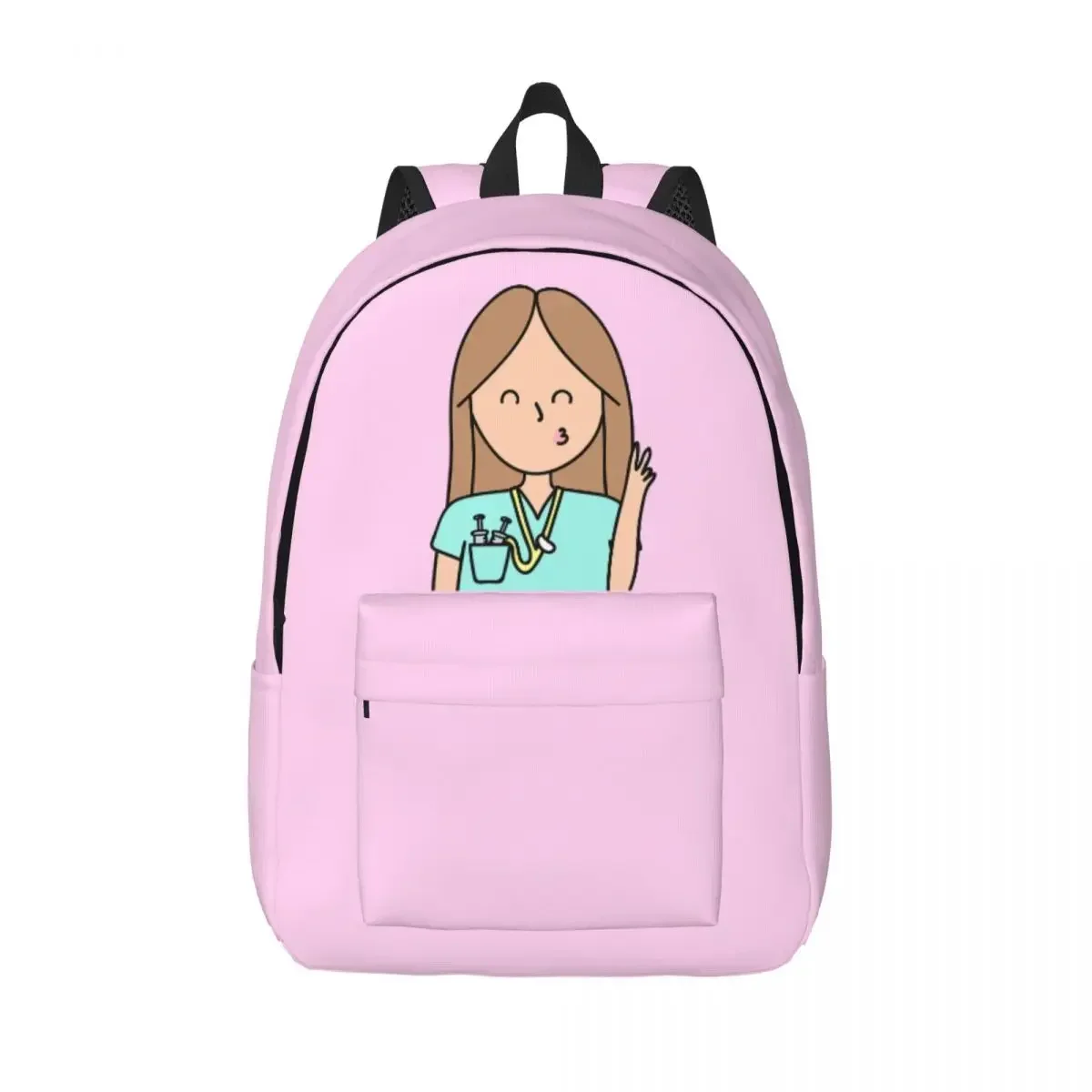 

Unnamed for Teens Student School Bookbag Enfermera En Apuros Doctor Nurse Canvas Daypack Middle High College Sports Hiking