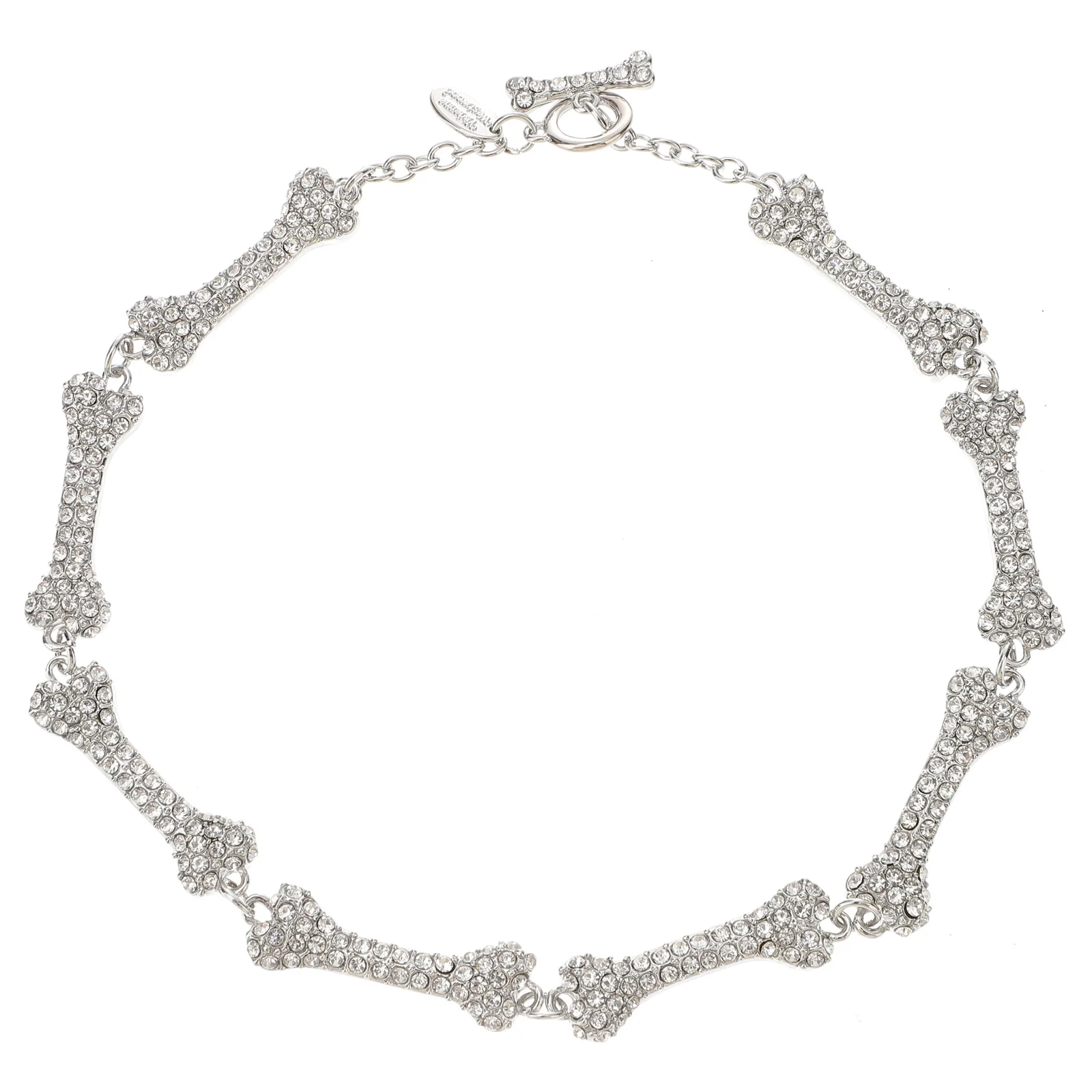 

Bone Necklace Halloween Clavicle Chain Rhinestones Jewelry for Crystal